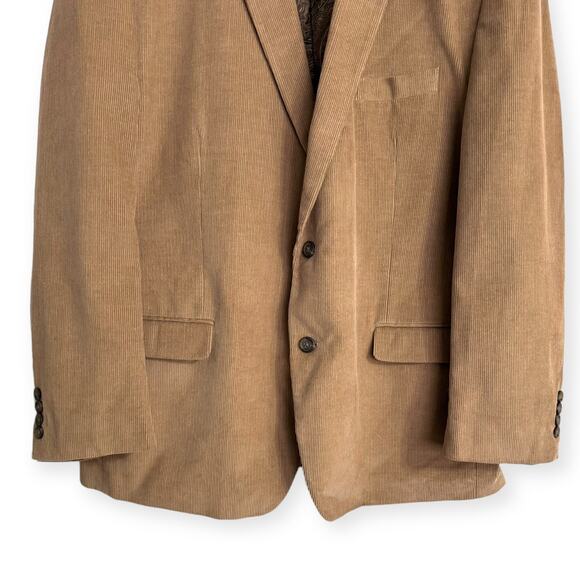 Chaps Light Brown Cotton Corduroy Paisley Lined Two Button Blazer Men's Size 48R - Picture 4 of 12